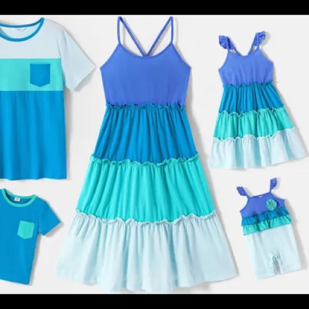 mom dad daughter son matching outfit